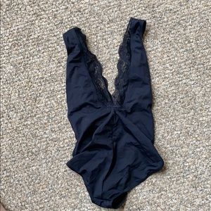 FlexTek Smooth Black Dance Leotard Fancy Back